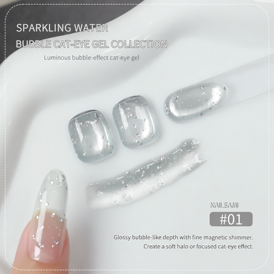 Yunzuan Bubble Water cat eye gel polish shade #01