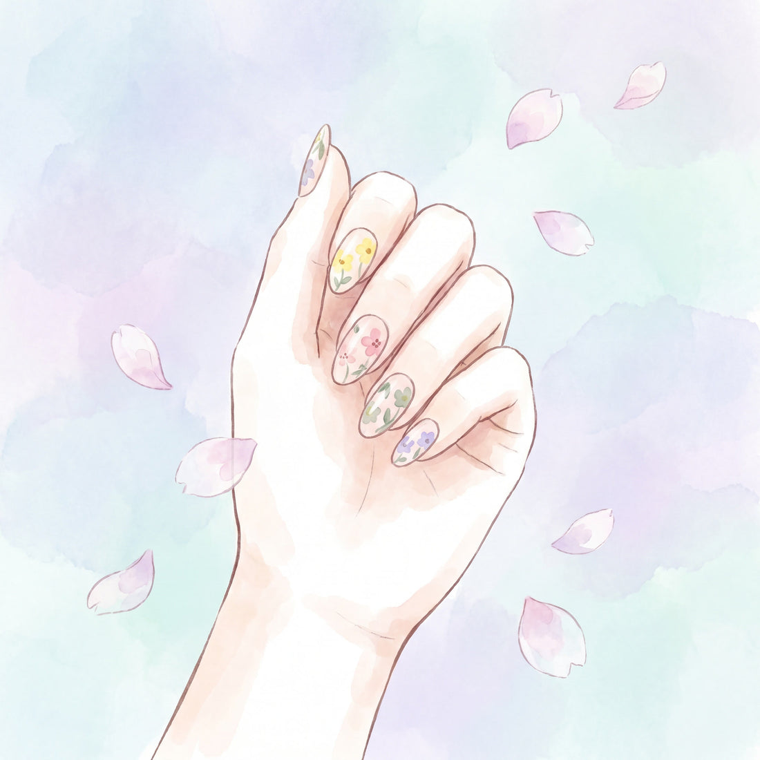 April 2026 floral spring nail inspo hero