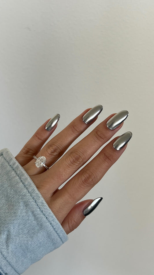 Bubble Bath Chrome Nails. Sheer Pink Chrome Nails. Wedding Chrome Nails