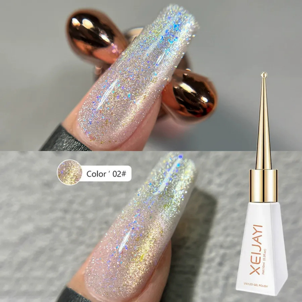 Moonrise Serenity Shimmering Cat Eye Gel Polish shade 2 color swatch