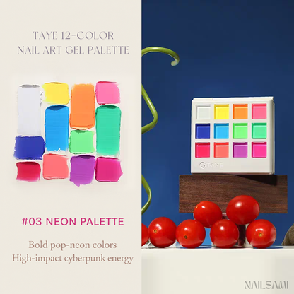 Taye 12-Color Nail Art Gel Palette - Neon Palette