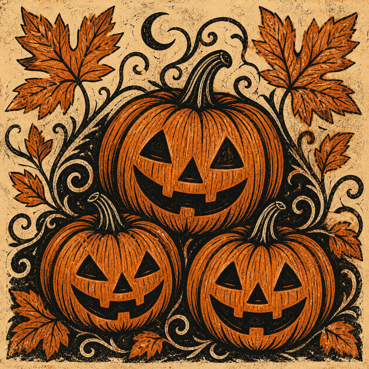 Pumpkin Patch Halloween Nail Art