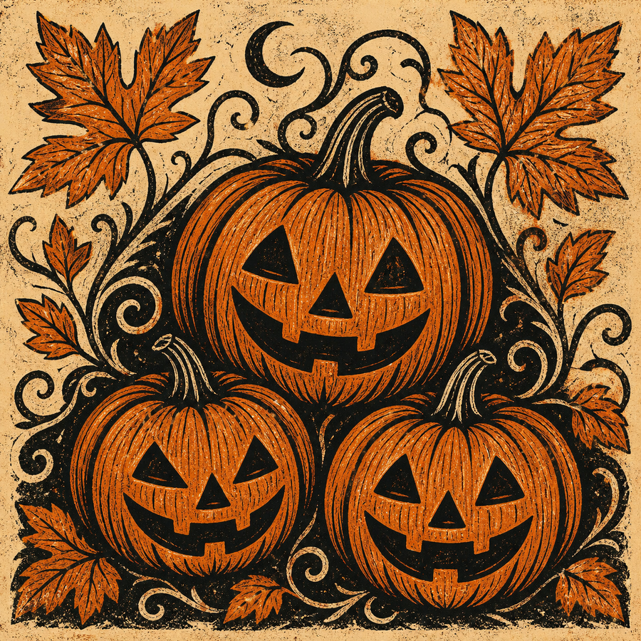 Pumpkin Patch Halloween Nail Art