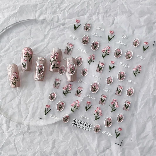 Vintage Blossom Nail Stickers Fulfilled by NAILSAMI