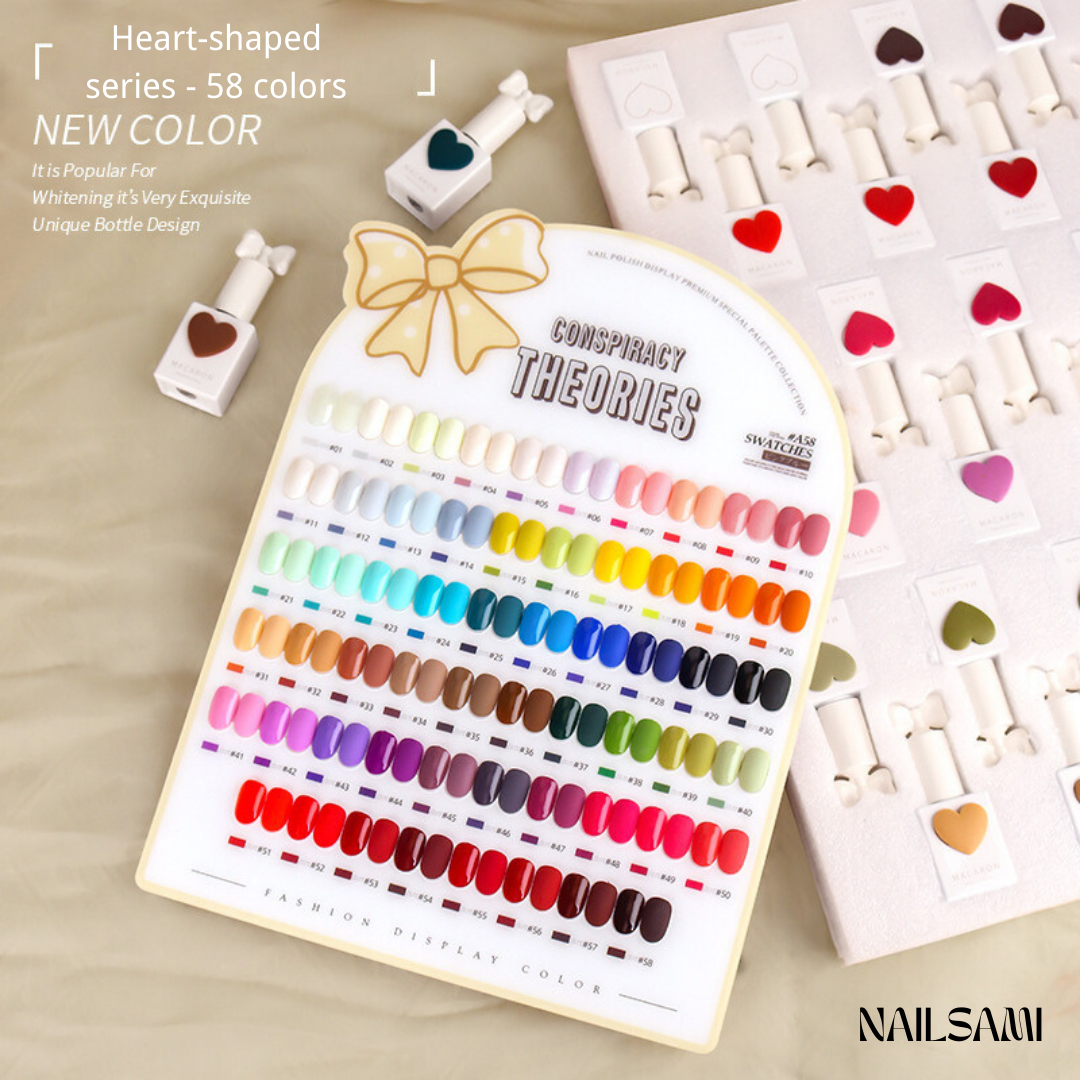 Macaron Heart Shape Gel Polish 58 Color Full Set – Free Global Shipping — product photo