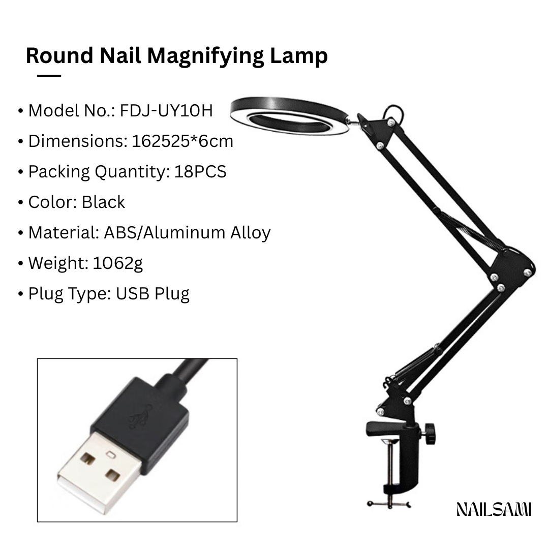 Round Nail Magnifying Lamp