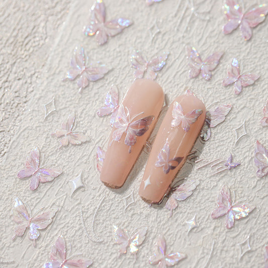 Iridescent Butterfly Nail Stickers Fulfilled by NAILSAMI