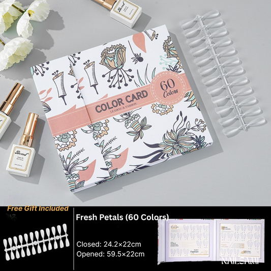 Premium Nail Color Swatch Book - "Fresh Petals" Collection