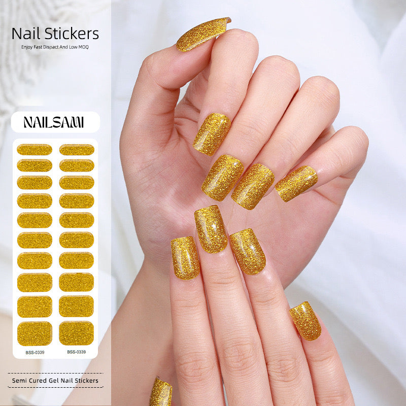 Golden Glam | Semi Cured Gel Nail Sticker Kit