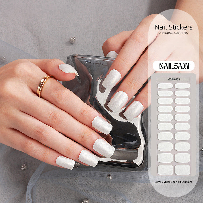 Ivory Whisper | Semi Cured Gel Nail Sticker Kit