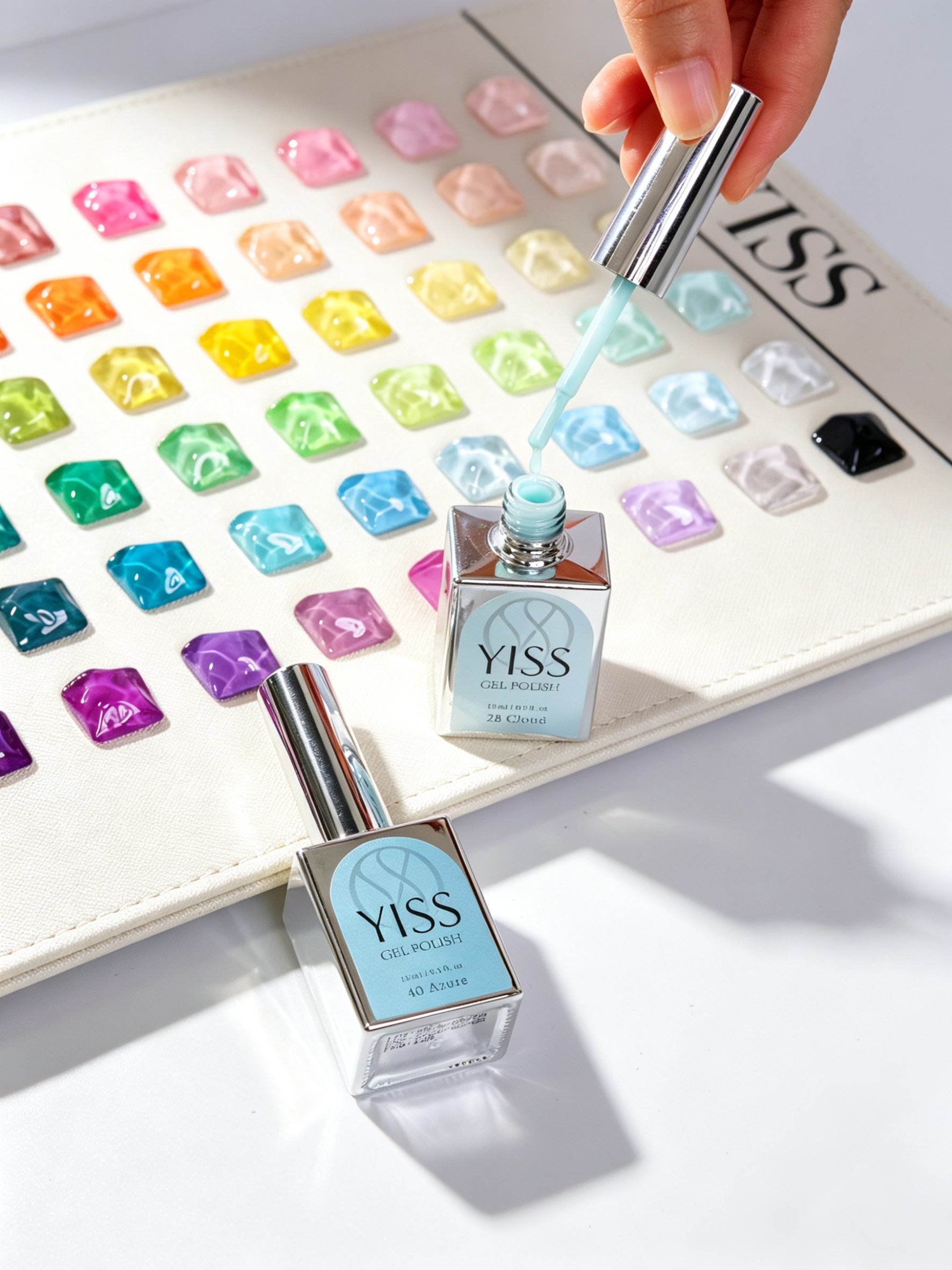YISS Essential 60 Color Gel Polish Set - color chart and application