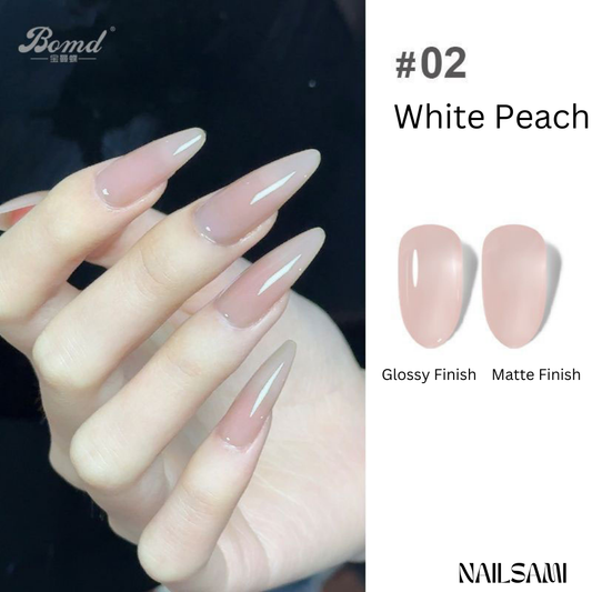 BOMD Sheer Nude Gel Polish White Peach