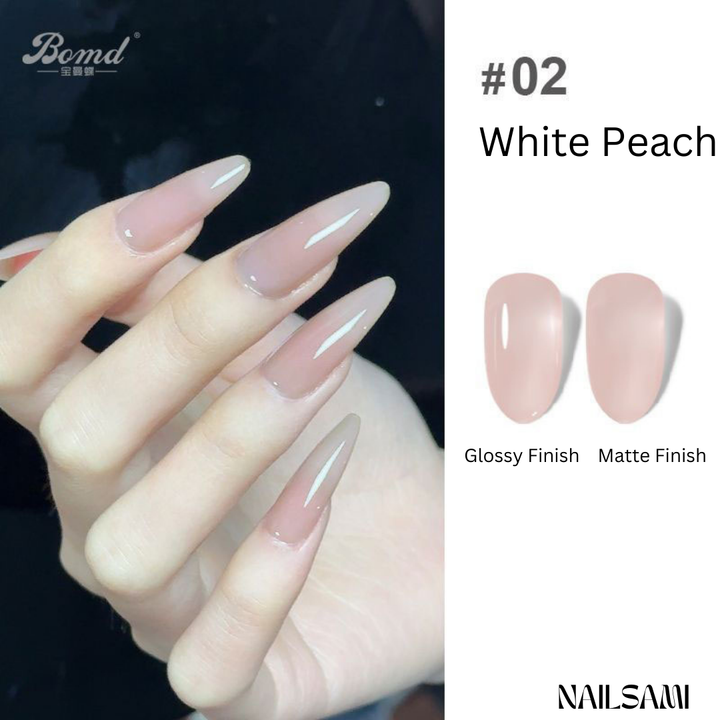 BOMD Sheer Nude Gel Polish White Peach — product photo
