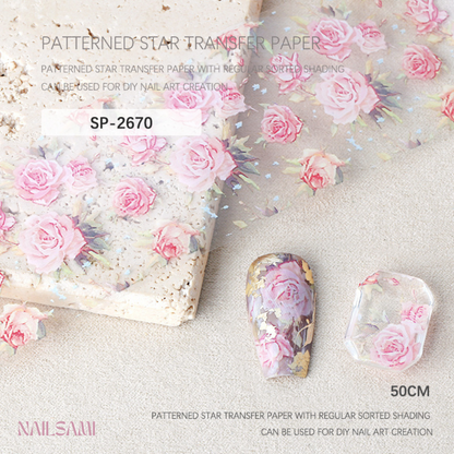 Nail Transfer Sheet - Victorian Rose Garden