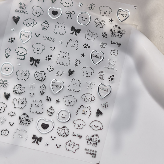 Cute Dog & Sweet Treat Nail Art Stickers