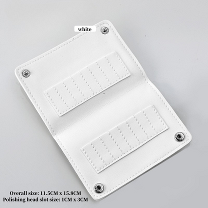 16-Slot Nail Drill Bit Leather Case