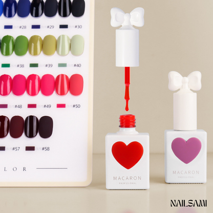 Macaron Heart Shape Gel Polish 58 Color Full Set