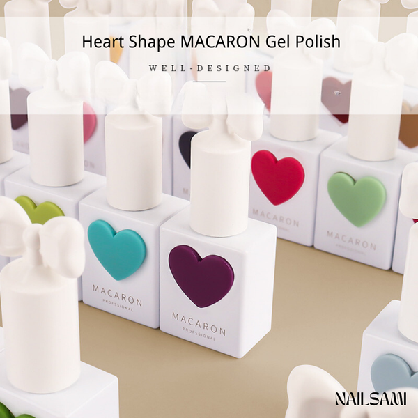 Macaron Heart Shape Gel Polish 58 Color Full Set – Free Global Shipping