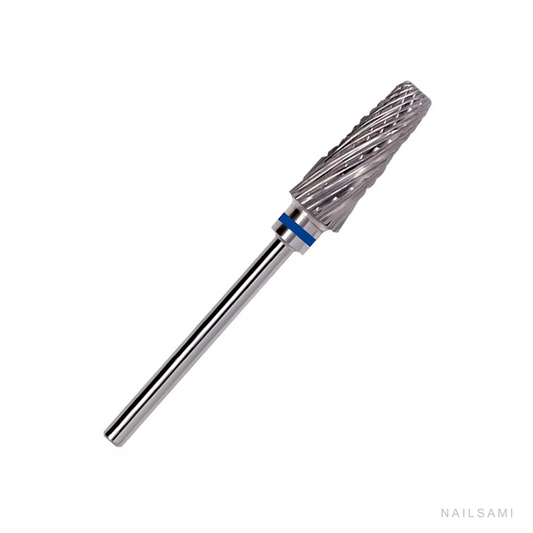 Non-coated 5-in-1 tungsten carbide nail drill bit with rounded toothed top