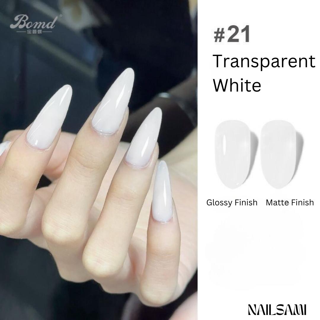 BOMD Sheer Nude Gel Polish Transparent White — product photo