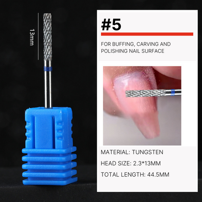 "Multifunctional Nail Drill for shaping, smoothing, and buffing, complete with an array of attachments for comprehensive nail care."