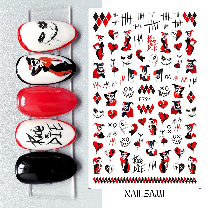 Harlequin Hues - Comic & Cards Nail Stickers – NAILSAMI