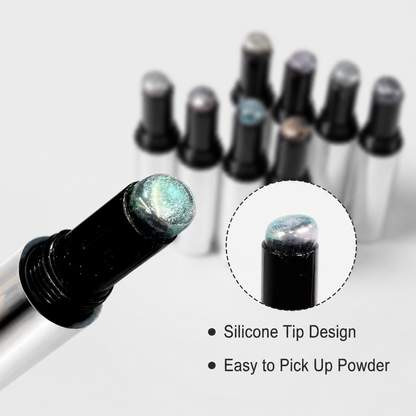 Silicone tip design — easy to pick up chrome / aurora nail powder