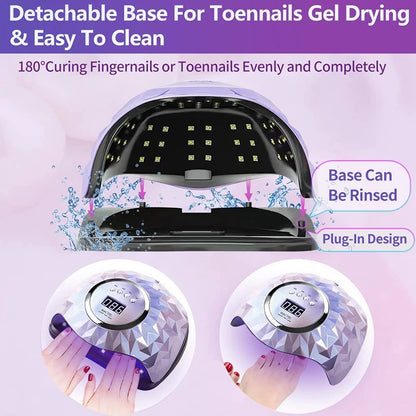 120W LED UV Nail Lamp with 60 LEDs - Rapid Curing for All Gel Polishes NAILSAMI