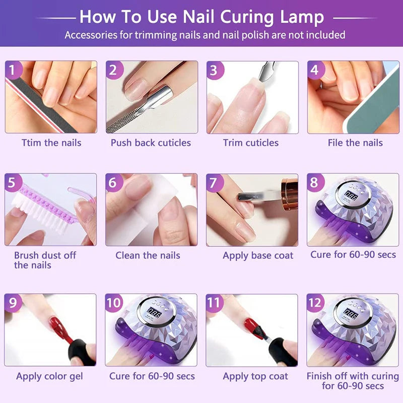 120W LED UV Nail Lamp with 60 LEDs - Rapid Curing for All Gel Polishes NAILSAMI