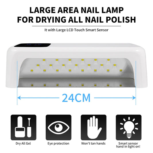 UV LED 138W Lamps Nail Dryer Light with LCD Display Smart UV Phototherapy Nail Art Manicure Tools NAILSAMI