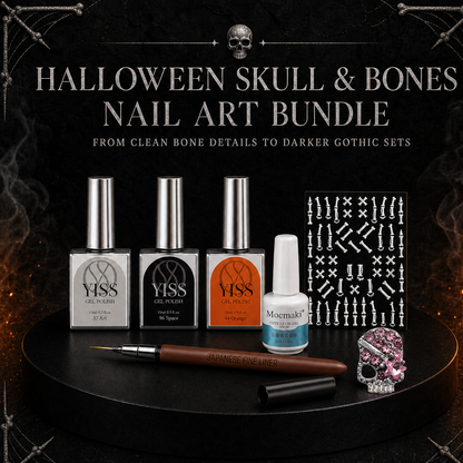 Skull & Bones Halloween Nail Art