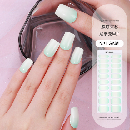 Pastel Mint | Semi Cured Gel Nail Sticker Kit