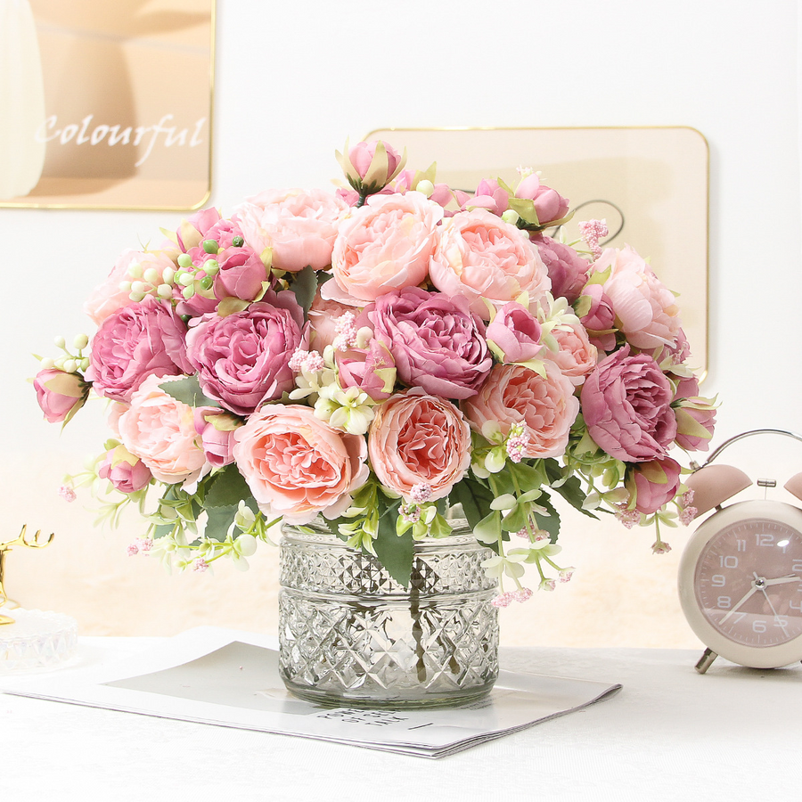 Artificial Peony and Rose Bouquet