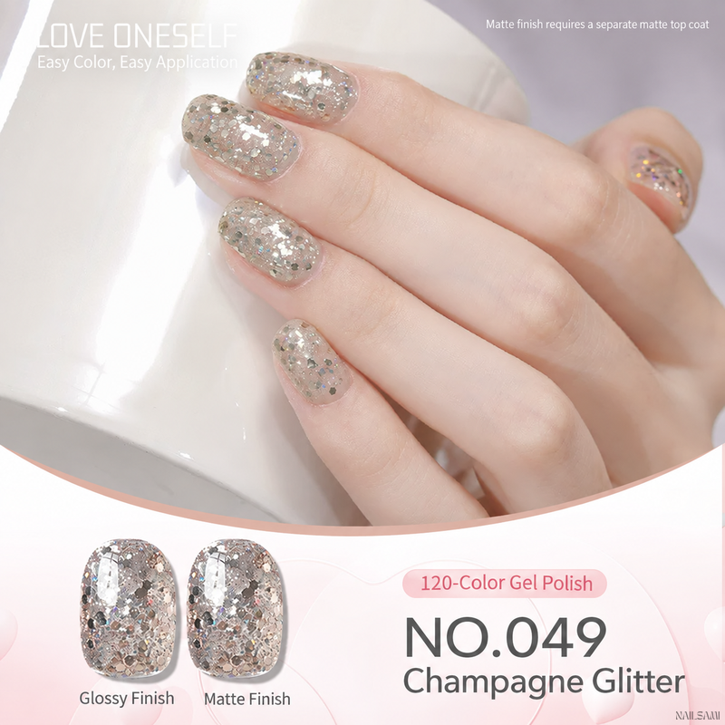 BOMD gel polish NO.049 Champagne Glitter
