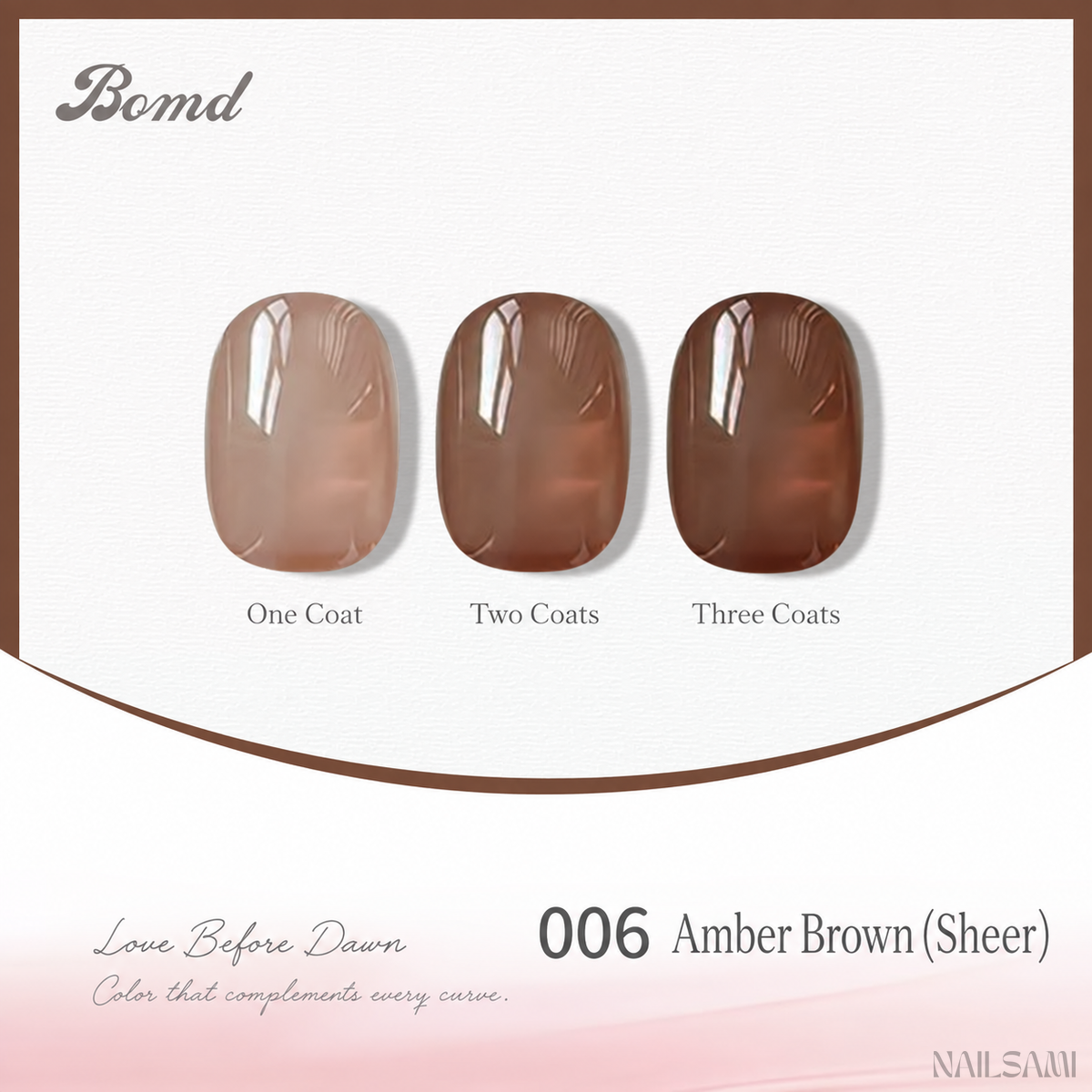 BOMD 68-Color #006 Amber Brown (Sheer) gel polish