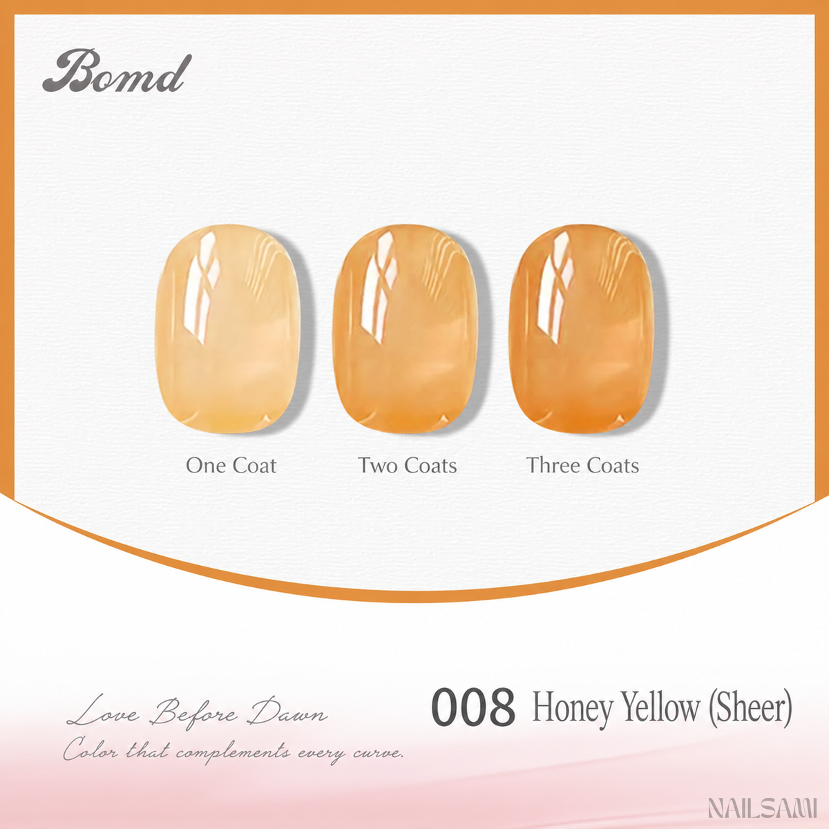 BOMD 68-Color #008 Honey Yellow (Sheer) gel polish