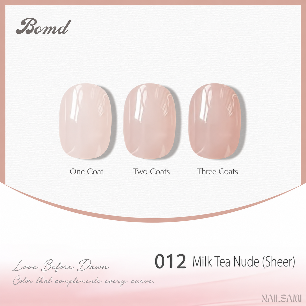 BOMD 68-Color #012 Milk Tea Nude (Sheer) gel polish