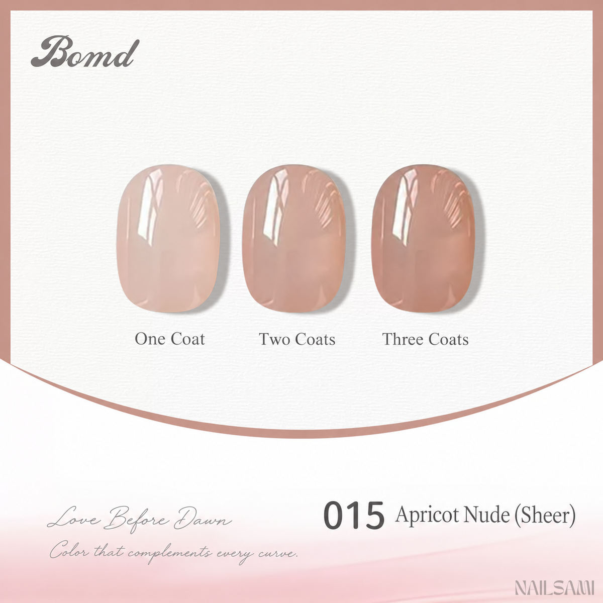 BOMD 68-Color #015 Apricot Nude (Sheer) gel polish