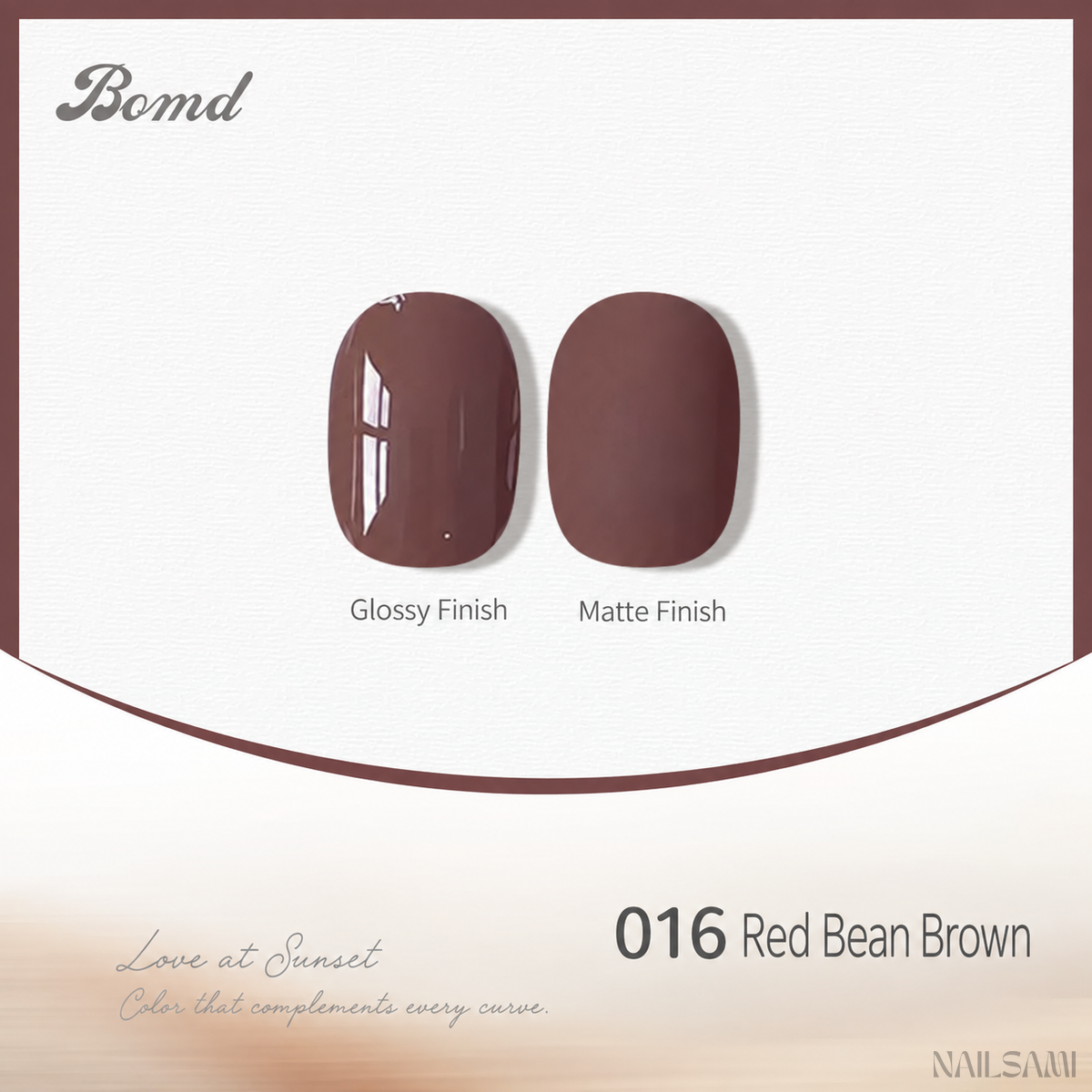 BOMD 68-Color #016 Red Bean Brown gel polish