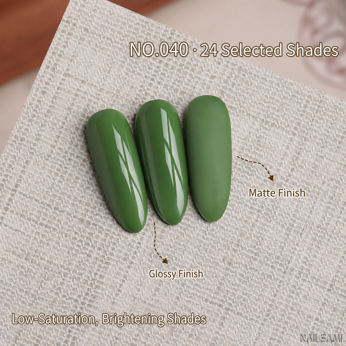 BOMD Autumn Winter E040 Avocado Green solid gel polish swatch