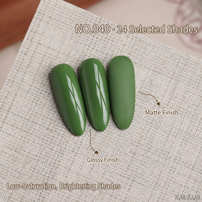 BOMD Autumn Winter E040 Avocado Green solid gel polish swatch