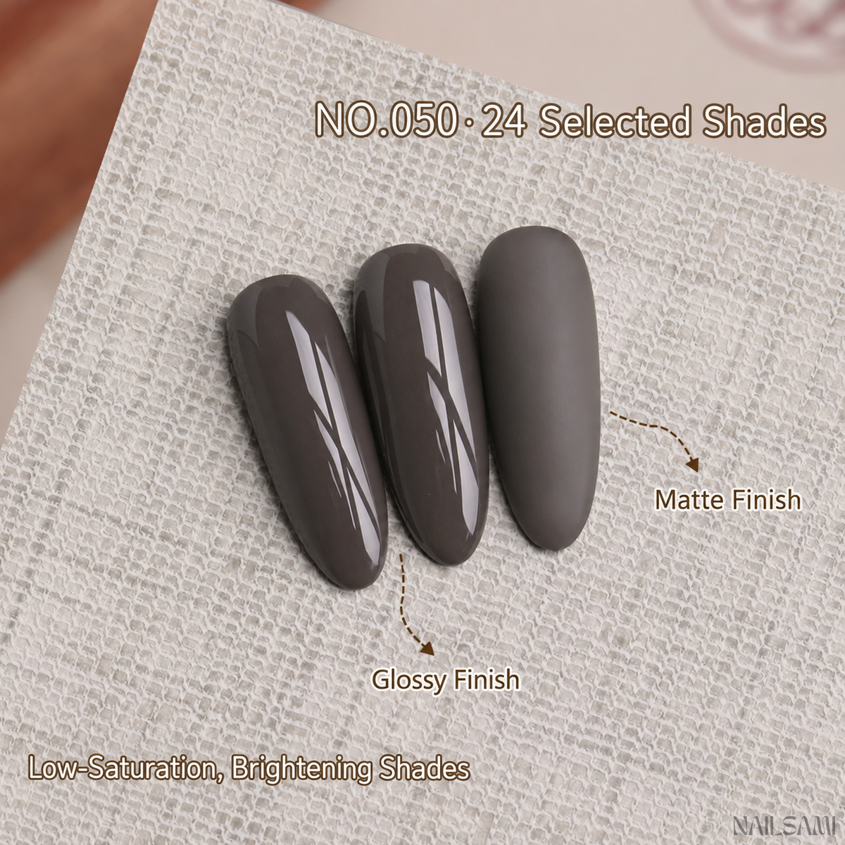 BOMD Autumn Winter E050 Milky Charcoal solid gel polish swatch
