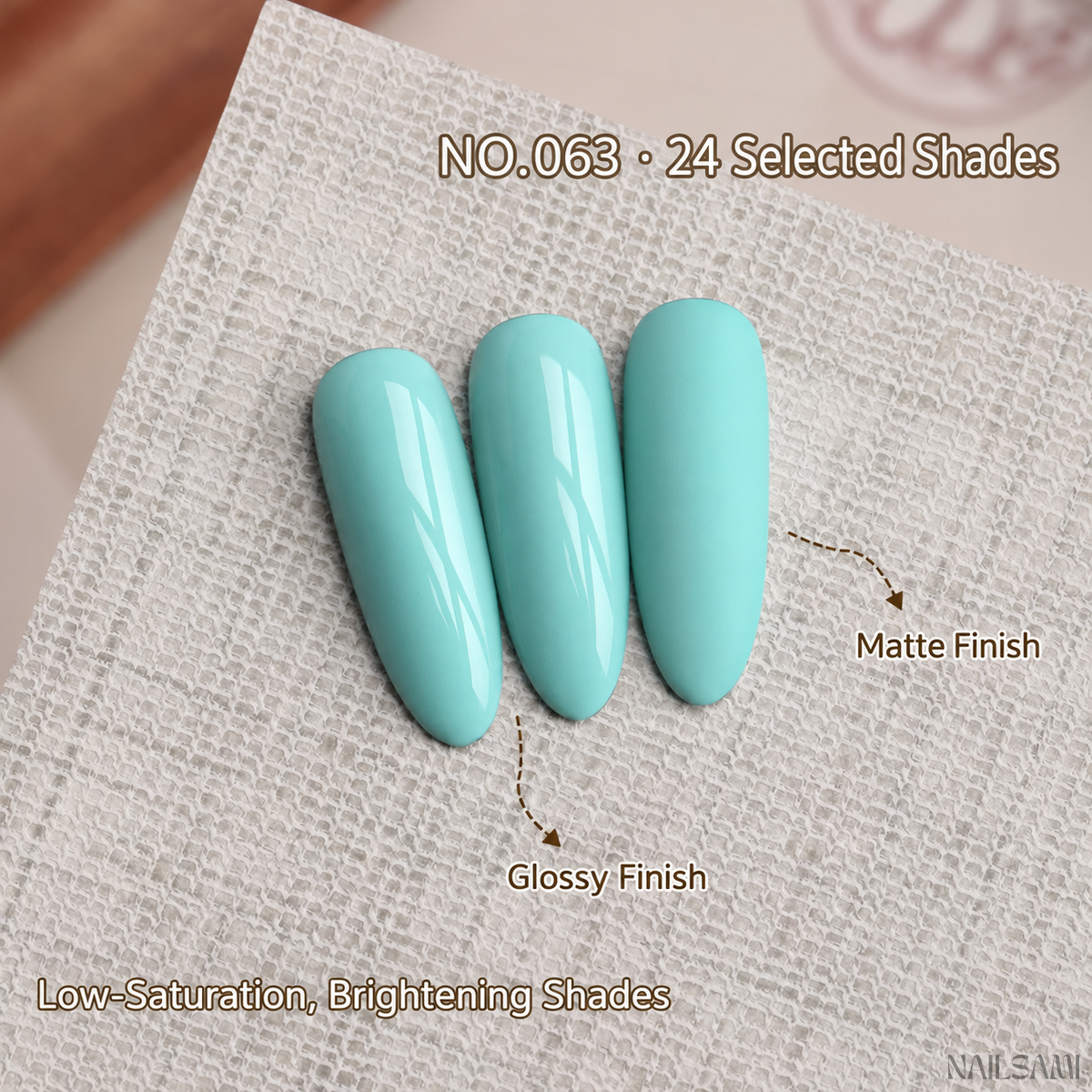 BOMD Autumn Winter E063 Aqua Blue solid gel polish swatch