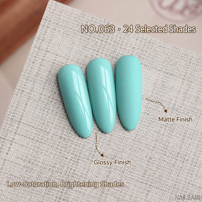 BOMD Autumn Winter E063 Aqua Blue solid gel polish swatch