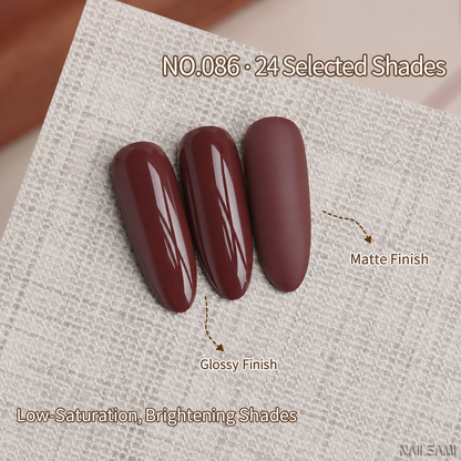 BOMD Autumn Winter E086 Deep Burgundy solid gel polish swatch