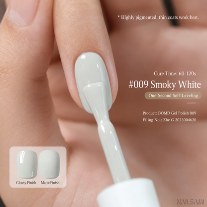 BOMD Colorist #009 Smoky White solid colour gel polish