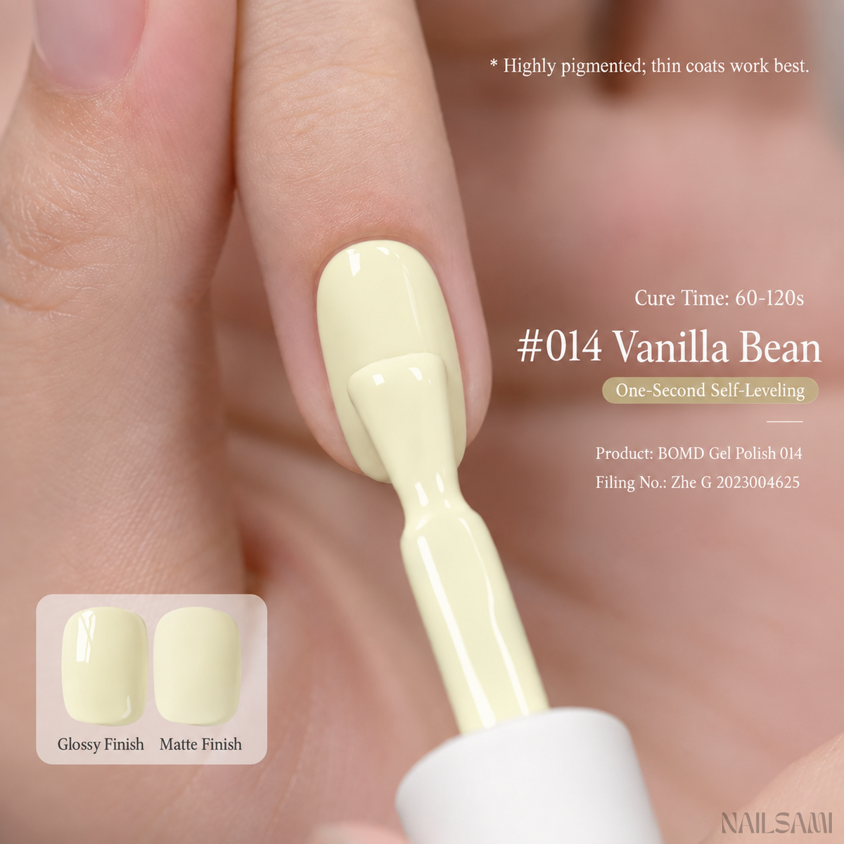 BOMD Colorist #014 Vanilla Bean solid colour gel polish