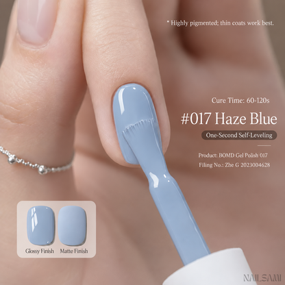BOMD Colorist #017 Haze Blue solid colour gel polish