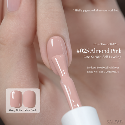 BOMD Colorist #025 Almond Pink solid colour gel polish