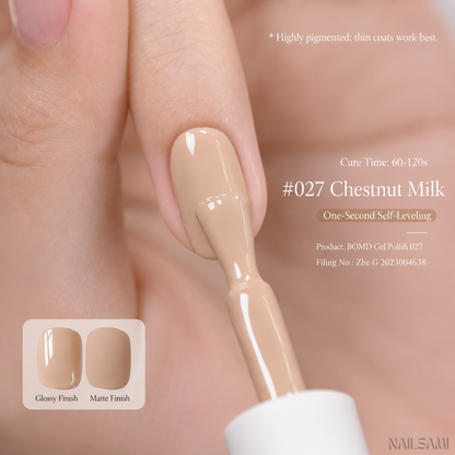 BOMD Colorist #027 Chestnut Milk solid colour gel polish